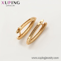 97072 xuping umwelt kupfer hoop gold plattiert stein ohrring